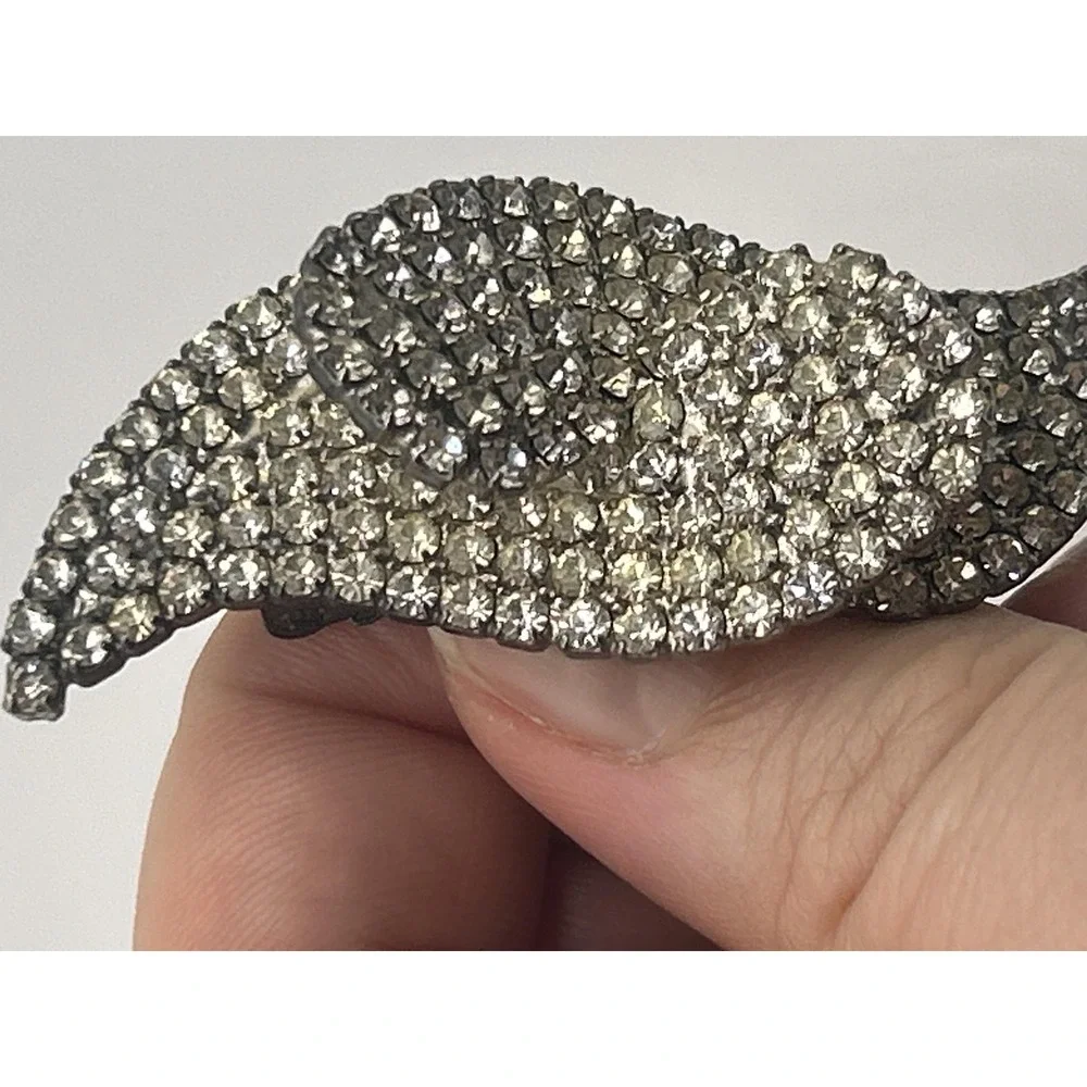 Rhinestone Hair Barrette Womens Silver‎ Crystal Clip Formal Party Wedding